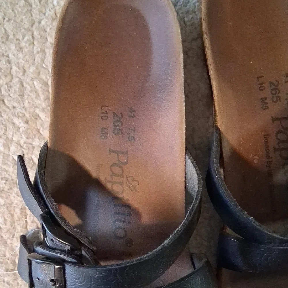 Papillio By Birkenstock Dark Black & Brown Buckle Sandals